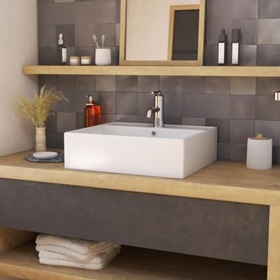 Randolph Morris 21 Inch Square Wall Mount Bathroom Sink - White RMM1199-WH