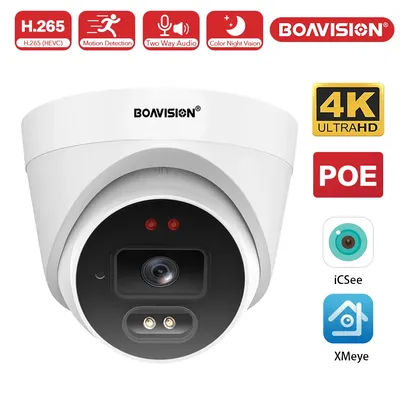 4K 8MP Ultra HD H.265 POE IP Camera 5MP 3MP XMeye APP AI Motion Detection Indoor Dome Surveillance Security IP Camera