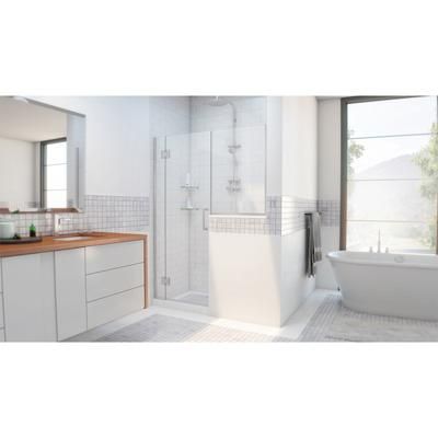 Dreamline DreamLine Unidoor-X 70 - 70 1/2 inch W x 72 inch H Frameless Hinged Shower Door in Brushed Nickel D1283634-04