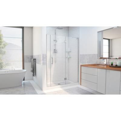 Dreamline DreamLine Unidoor-X 54 1/2 - 55 inch W x 72 inch H Frameless Hinged Shower Door in Chrome - Right Wall Installation D32406572R-01