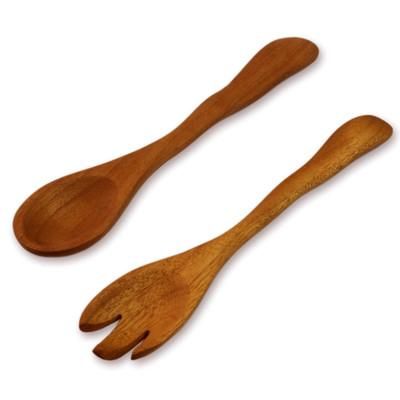 'Forest Whisper' (pair) - Collectible Wood Salad Serving Set