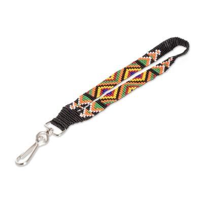 Key to Culture,'Handcrafted Geometric Colorful Glass Beaded Keychain'