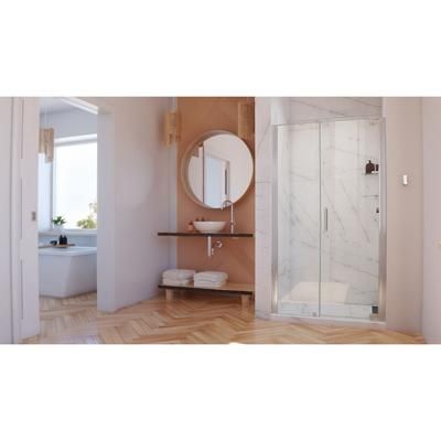 Dreamline DreamLine Elegance-LS 48 1/4 - 50 1/4 inch W x 72 inch H Frameless Pivot Shower Door in Brushed Nickel SHDR-4332180-04