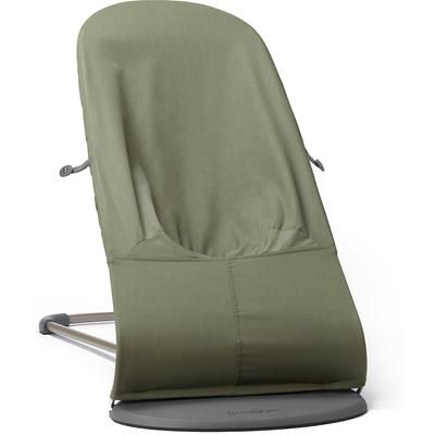 BabyBjrn Bouncer Bliss, Dark Gray Frame Petal Quilt Woven Dark Green