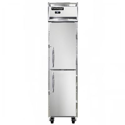 Continental 1RSENSAHD 17 3/4" 1 Section Reach In Refrigerator, 2 Right Hinge Solid Doors, Top Compressor, 115v, Aluminum & Stainless Steel