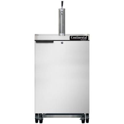 Continental KC24NSS 24" Kegerator Commercial Beer Dispenser w/ 1 Keg Capacity - 1 Column, Stainless, 115v, Stainless Steel