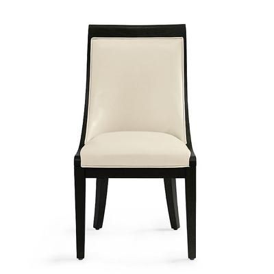 Avondale Dining Chair - Black Walnut, Bonded Leather, Black Walnut/Marbled Bone - Grandin Road