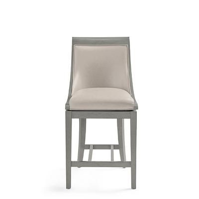 Avondale Swivel Bar & Counter Stool - Counter Height (26" Seat), Gray Wash, Bonded Leather, Gray Wash/Marbled Dove Gray/Counter Height - Grandin Road