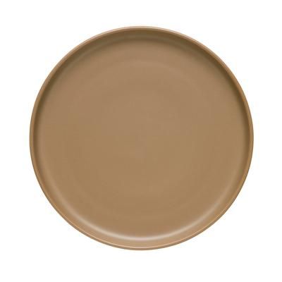 Libbey DRI-20-S 10 1/2" Round Driftstone Flat Coupe Plate - Porcelain, Sand, Brown