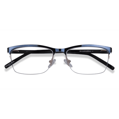 Female s rectangle Navy Metal Prescription eyeglasses - Eyebuydirect s Rally