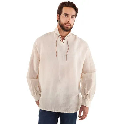 Chemise médiévale pour hommes, beige