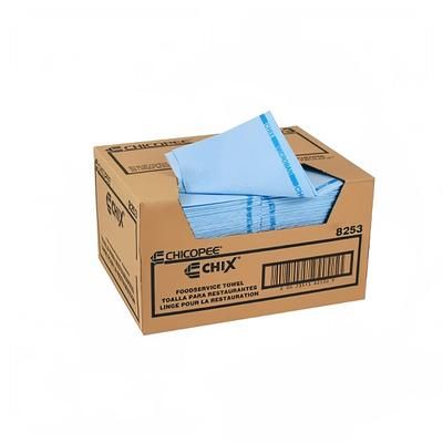 Chicopee 8253 Chix Multi-Day Antimicrobial Foodservice Towel - 13" x 21", Blue, Blue with Blue Stripe