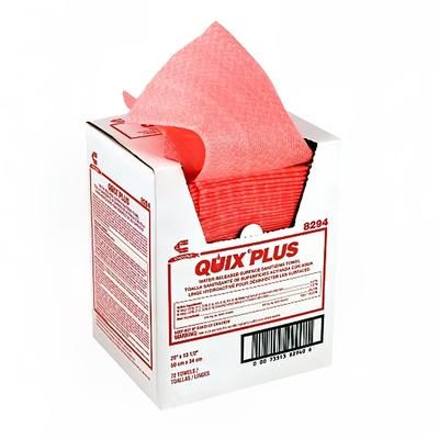 Chicopee 8294 Quix Plus Sanitizing Foodservice Towel - 13 1/2" x 20", Pink, Pretreated with Sanitizer, Case of 72