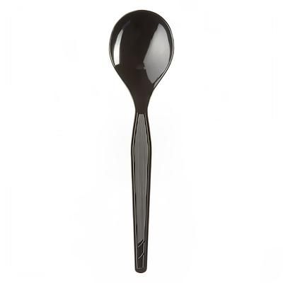 Dixie SH517 5 3/4" Heavy Weight Disposable Soup Spoon - Polystyrene, Black, 1000 Count