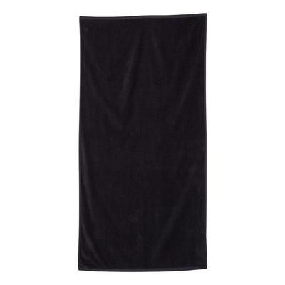 Q-Tees QV3060 Velour Beach Towel in Black | Cotton