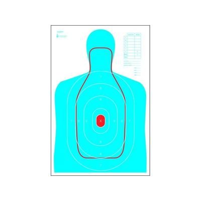 Action Target B-27E and FBI Q Combination Target 100 Pack Blue/Red RC-B27E-Q