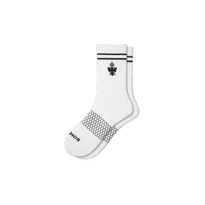 Women's Original Half Calf Socks - White Black - Large - Cotton Blend - Bombas