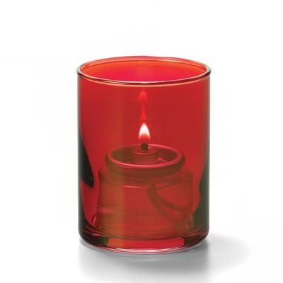 Hollowick 5176R Tealight Lamp w/ Cylinder Style, 2 1/2" x 2", Glass, Ruby Lustre, Red