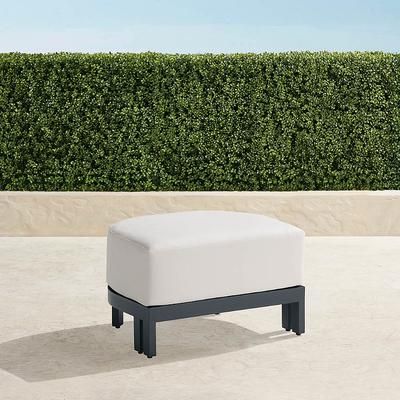 Porticello Ottoman in Matte Black Aluminum - Garnet - Frontgate