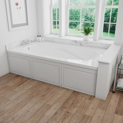 Aquarius Medora 72 x 42 Acrylic Alcove Bathtub with Left Drain RNTAHI6TOFL-WHT