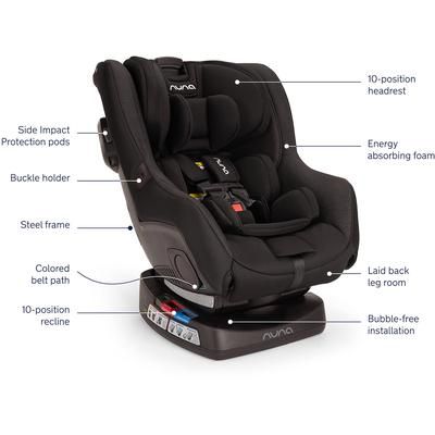 Nuna Rava Convertible Car Seat - Caviar (Flame Retardant Free)