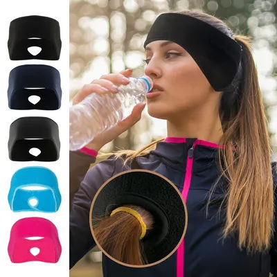 1pc queue de cheval bandeaux hiver coupe-vent oreille plus chaud bandeaux de course chaud bandeau Sport cache-oreilles pour les femmes Sports de plein air