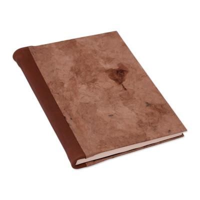Cherished Memories,'Leather Accent Recycled Paper Journal in Brown from Mexico'