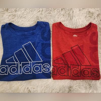 Adidas Shirts & Tops | 2 Boys Adidas Shirts- Size Small | Color: Blue/Red | Size: Sb