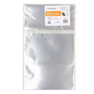 Clear Slip-on Book Covers 9 1/4" x 15 3/4" 25 Pack BC9Q