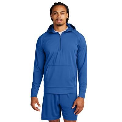 Sport-Tek ST856 Sport-Wick Stretch 1/2-Zip Hoodie in True Royal Blue size XL | Polyester Blend