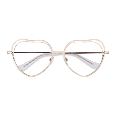 Female s heart Shiny Gold Metal Prescription eyeglasses - Eyebuydirect s Philomena