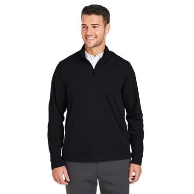 North End NE412 Men's Express Tech Performance Quarter-Zip T-Shirt in Black size Large | Recycled Polyester