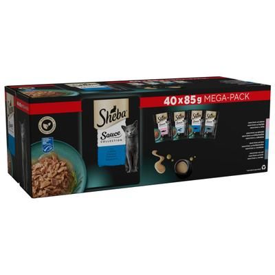 80x85g Fish Selection in Gravy Sauce Collection Pouches Sheba Wet Cat Food