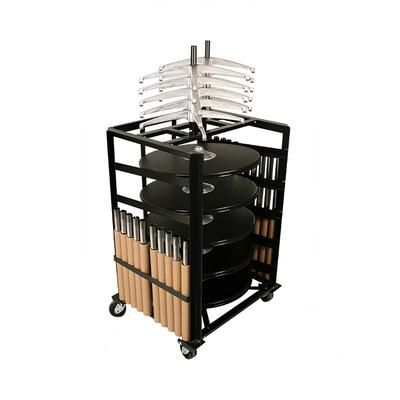 PS Furniture HD-CCT30 Table Truck w/ (10) 30" Round Table Capacity - Stacking, 36 1/2" x 32" x 72", Stacking Design