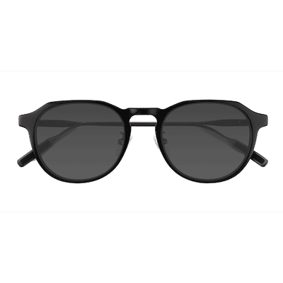 Unisex s round Black Acetate Prescription sunglasses - Eyebuydirect s Aim