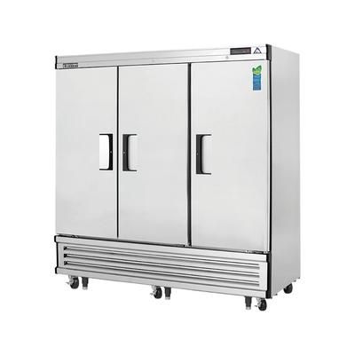 Everest Refrigeration EBF3 74 3/4" EB Series 3 Section Reach In Freezer, 3 Left/Right Hinge Solid Doors, 115v, Stainless Steel