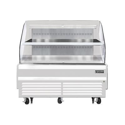 Everest Refrigeration EOMH-72-W-35-T 73 1/4" Horizontal Open Air Cooler w/ 2 Levels, White, 115v, Glass Side Panels
