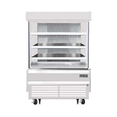 Everest Refrigeration EOMV-48-W-28-S 48" Vertical Open Air Cooler w/ 4 Levels, White, 115v, 3 Stainless Steel Shelves, White Exterior