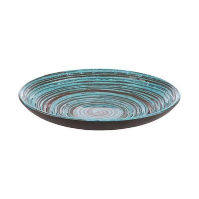 Libbey APS85204 10" Round Melamine Dinner Plate, Brown/Blue, 10" Diameter