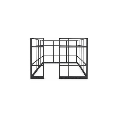10' x 10' x 7'H Clear Glass Modular Office w/ Black Frame - Starter Cubicle