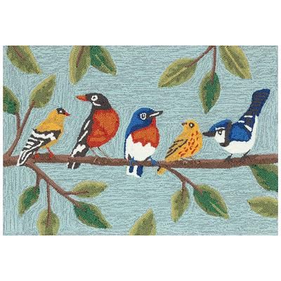 Birds on a Branch Door Mat - Blue, 24" x 36" - Frontgate