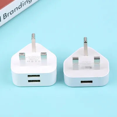 Adaptateur de chargeur mural universel à 3 broches, prise britannique, avec 1/2 Ports USB, chargement pour Iphone 11, Samsung/Huawei