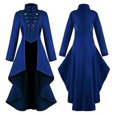 Retrò Vintage Punk Gotico Medievale Cappotto Mascherata Smoking Vampiro Medico della peste Stile Formale Stile Vintage Tinta unita Costume Per donna Stile Steampunk Natale Halloween Carnevale Feste