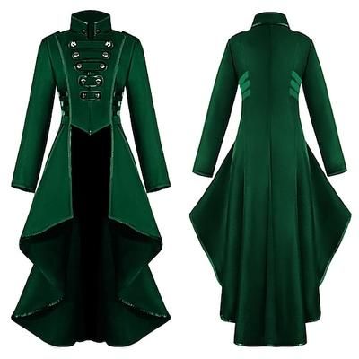 Retrò Vintage Punk Gotico Medievale Cappotto Mascherata Smoking Vampiro Medico della peste Stile Formale Stile Vintage Tinta unita Costume Per donna Stile Steampunk Natale Halloween Carnevale Feste