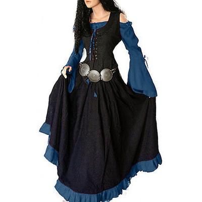 Medievale Rinascimento Abito da cocktail Costume Cosplay Abiti da Ballo Vichingo Straniero Taglie Forti Ranger Elfico Costume Per donna Celtico Halloween Carnevale Mascherata Feste LARP Fiera