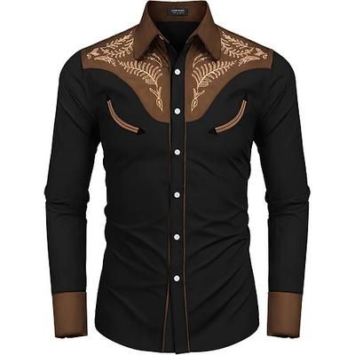 Classico Retrò Vintage Blusa / Camicia Cowboy del West 3D Costume Per uomo Mascherata Abbigliamento Quotidiano Addio al Nubilato Adulti Camicia