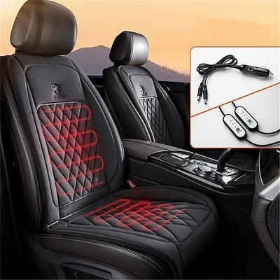 Copertura Riscaldata per Sedile Auto 12/24V Riscaldatore Universale per Sedile Auto Riscaldamento Rapido 30s Cuscino Invernale Cuscini Scaldasono
