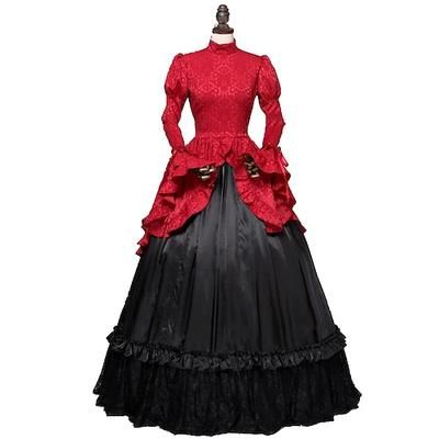 Rococò Vittoriano Abito da Ballo Costume da festa Mascherata Abito da Ballo Canto di Natale Costume Per donna Reale Mascherata Carnevale Feste Halloween Adulti Vestito