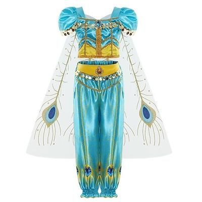 Settimana del libro 2026 Fiaba Principessa Jasmine Costume per festa a tema Costumi da ballo Cosplay for Ragazze Bambini Carnevale Mascherata Settimana del libro