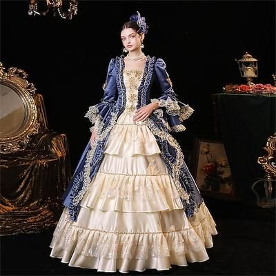 Gotico Rococò Vittoriano Vestito Costume da festa Abito da Ballo Principessa Gentildonna Tinta unica Abito da ballo Costume Per donna Halloween Carnevale San Valentino Festa serale Performance